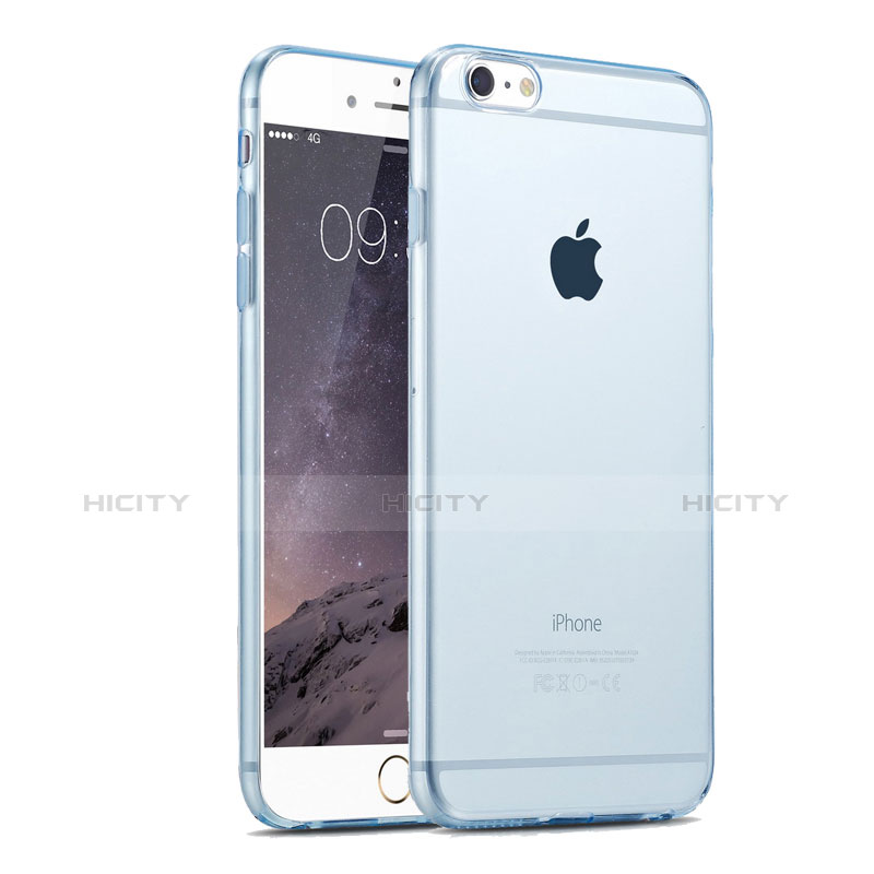 Funda Silicona Ultrafina Transparente para Apple iPhone 6 Azul