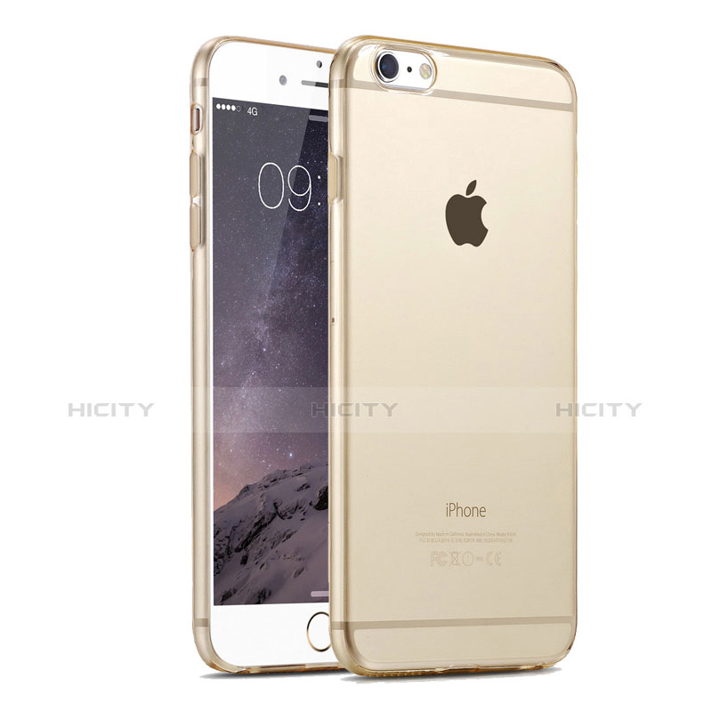 Funda Silicona Ultrafina Transparente para Apple iPhone 6 Plus Oro