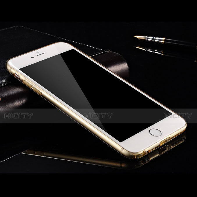 Funda Silicona Ultrafina Transparente para Apple iPhone 6 Plus Oro