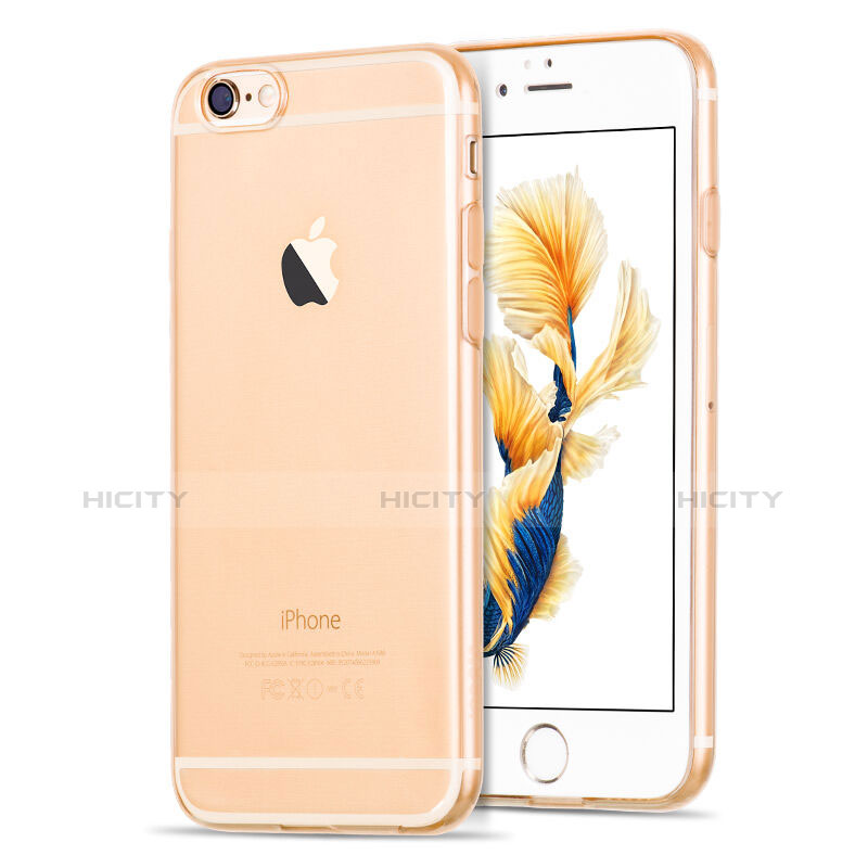 Funda Silicona Ultrafina Transparente para Apple iPhone 6S Plus Oro