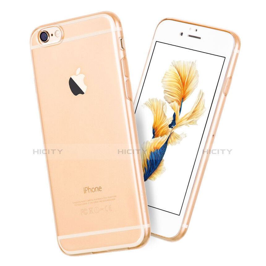 Funda Silicona Ultrafina Transparente para Apple iPhone 6S Plus Oro