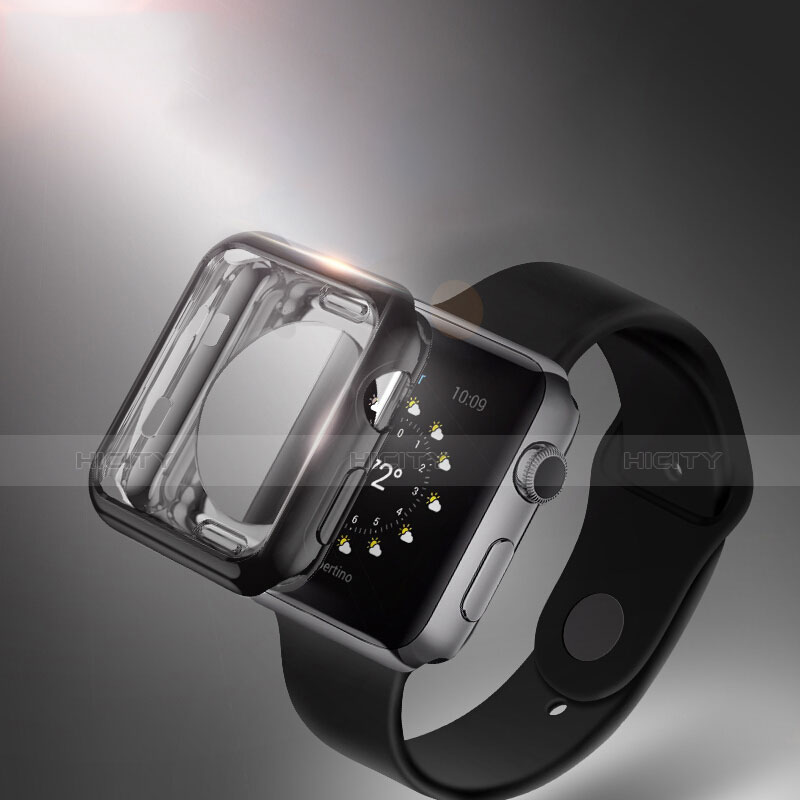 Funda Silicona Ultrafina Transparente para Apple iWatch 2 38mm Negro