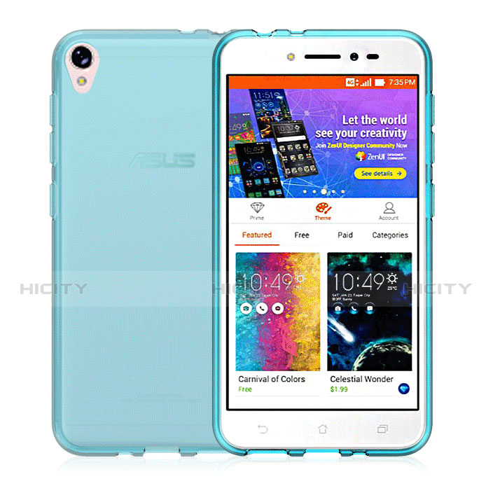 Funda Silicona Ultrafina Transparente para Asus Zenfone Live ZB501KL Azul