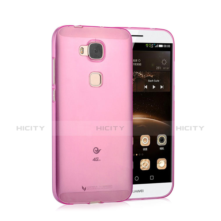 Funda Silicona Ultrafina Transparente para Huawei G8 Rosa