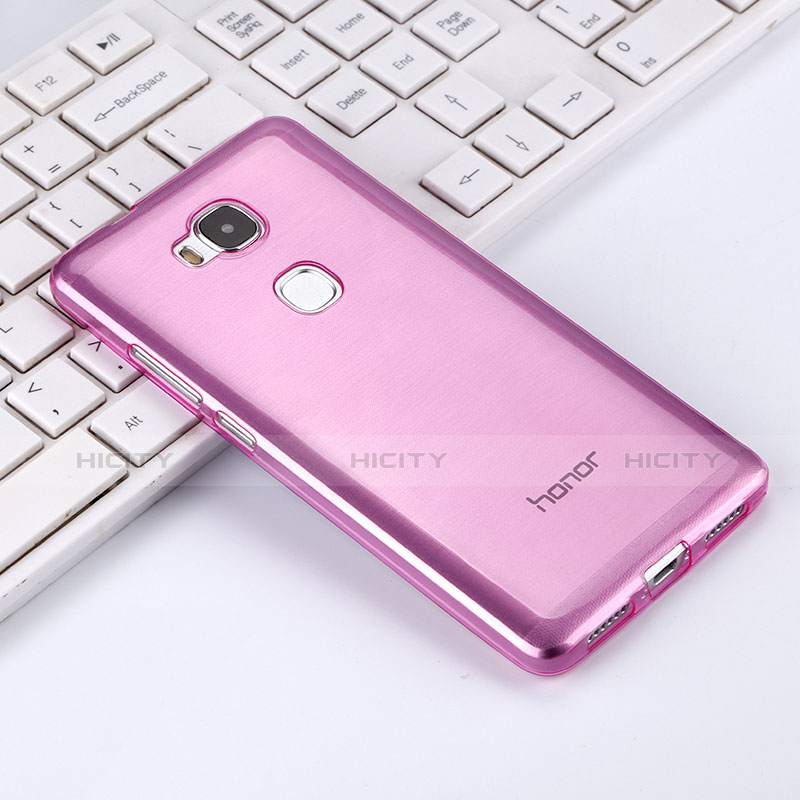 Funda Silicona Ultrafina Transparente para Huawei GR5 Rosa