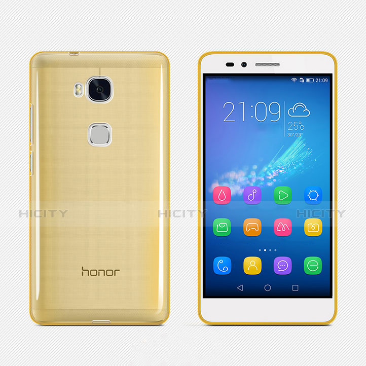 Funda Silicona Ultrafina Transparente para Huawei Honor 5X Oro