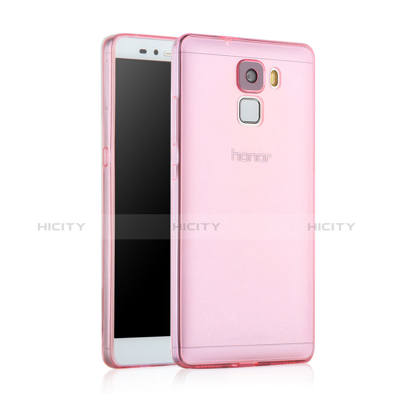 Funda Silicona Ultrafina Transparente para Huawei Honor 7 Dual SIM Rosa