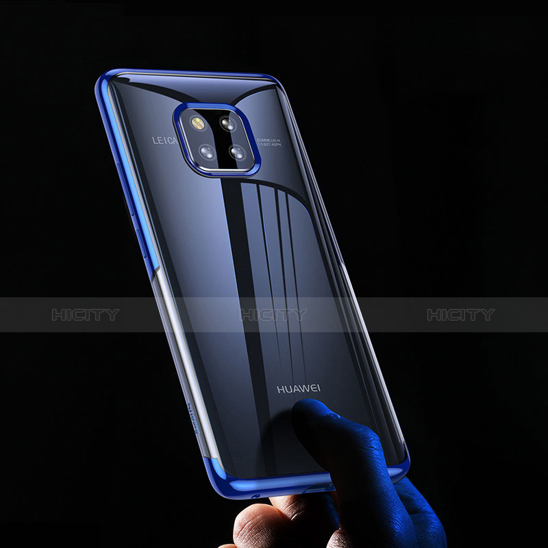 Funda Silicona Ultrafina Transparente para Huawei Mate 20 Pro Azul