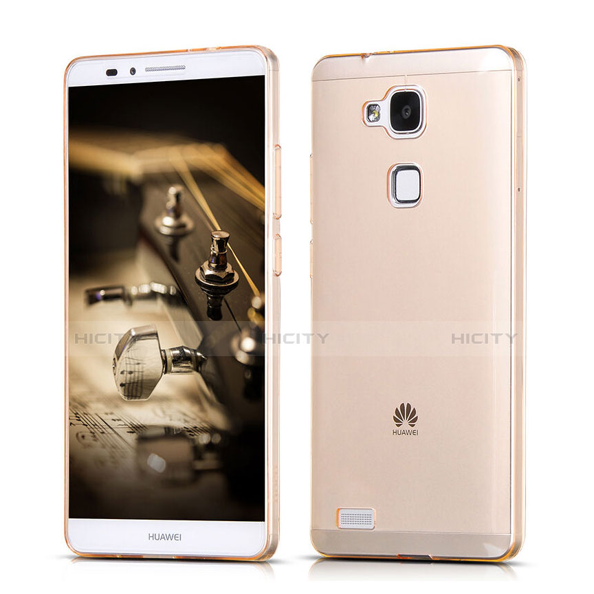 Funda Silicona Ultrafina Transparente para Huawei Mate 7 Oro