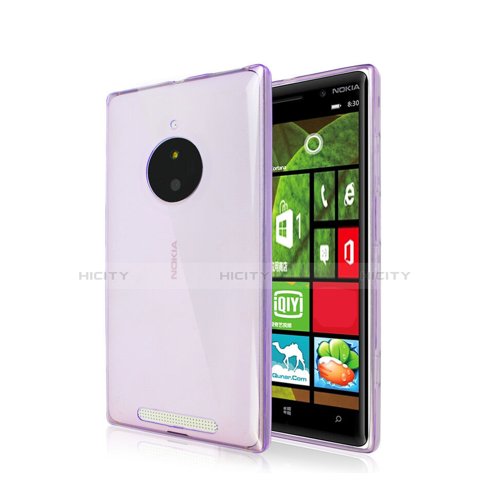 Funda Silicona Ultrafina Transparente para Nokia Lumia 830 Morado