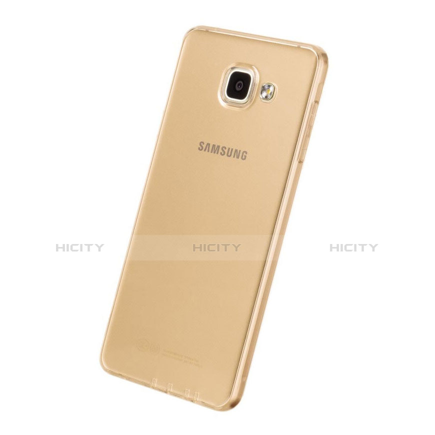 Funda Silicona Ultrafina Transparente para Samsung Galaxy A7 (2016) A7100 Oro