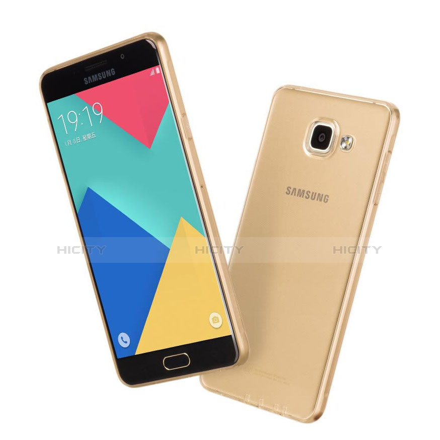 Funda Silicona Ultrafina Transparente para Samsung Galaxy A7 (2016) A7100 Oro