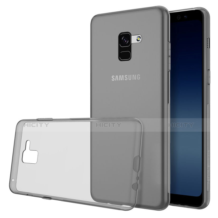 Funda Silicona Ultrafina Transparente para Samsung Galaxy A8 (2018) Duos A530F Gris