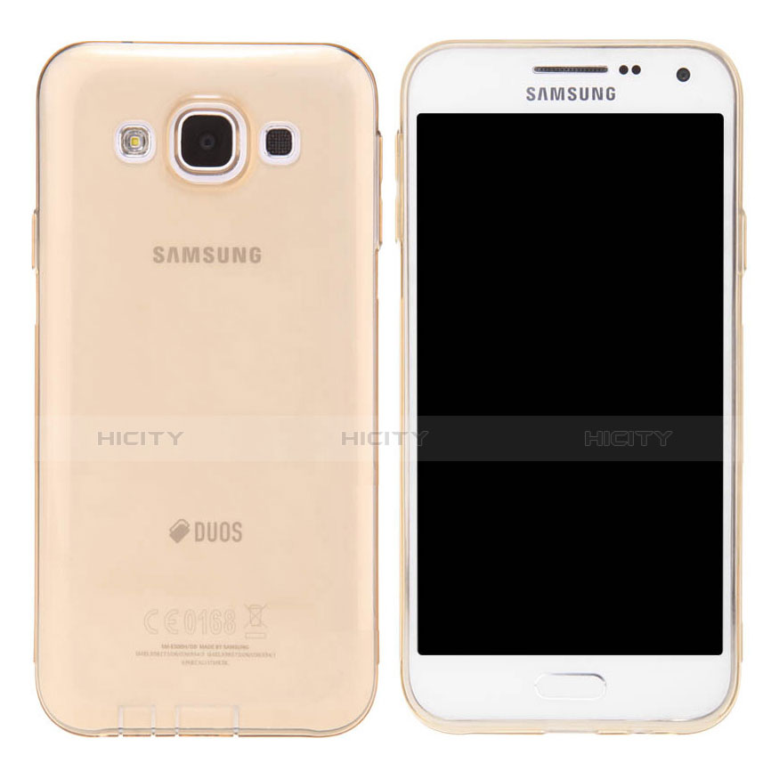 Funda Silicona Ultrafina Transparente para Samsung Galaxy E5 SM-E500F E500H Oro