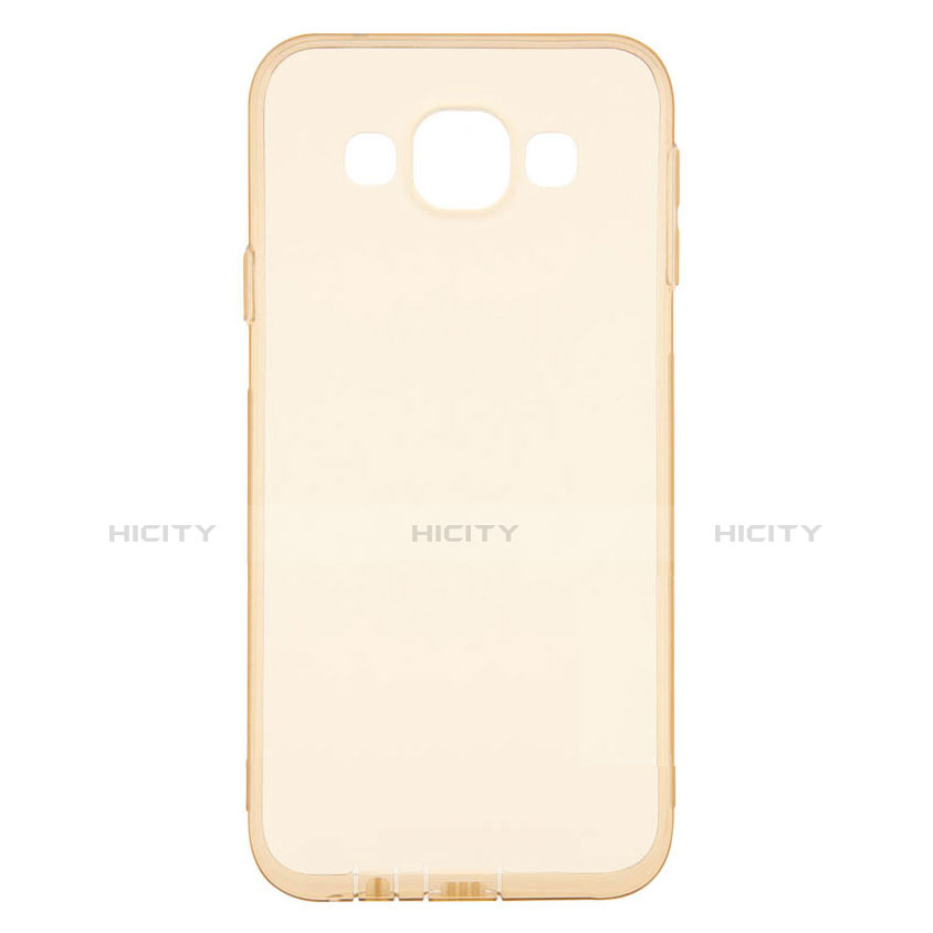 Funda Silicona Ultrafina Transparente para Samsung Galaxy E5 SM-E500F E500H Oro