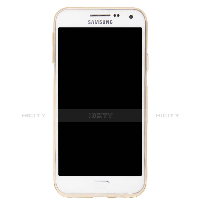 Funda Silicona Ultrafina Transparente para Samsung Galaxy E5 SM-E500F E500H Oro