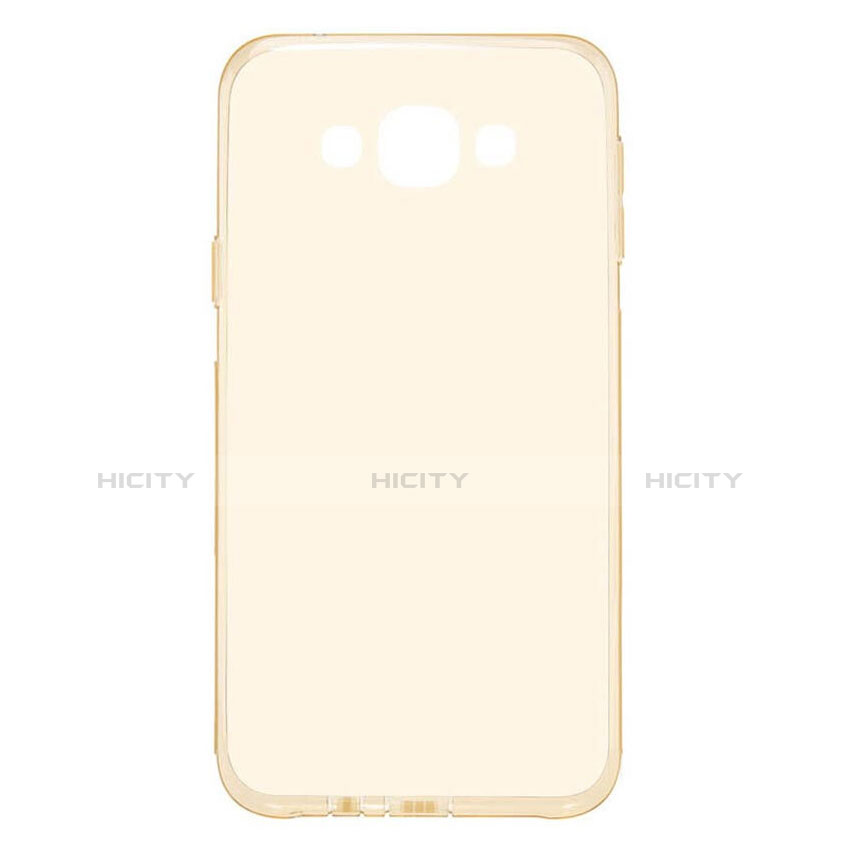 Funda Silicona Ultrafina Transparente para Samsung Galaxy E7 SM-E700 E7000 Oro