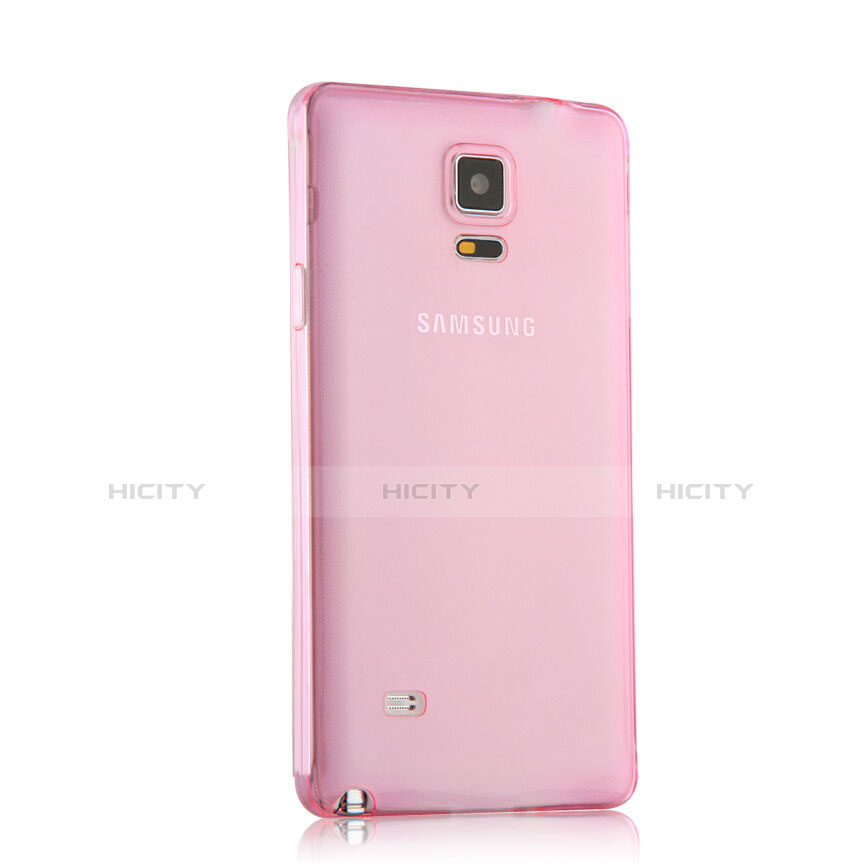 Funda Silicona Ultrafina Transparente para Samsung Galaxy Note 4 SM-N910F Rosa