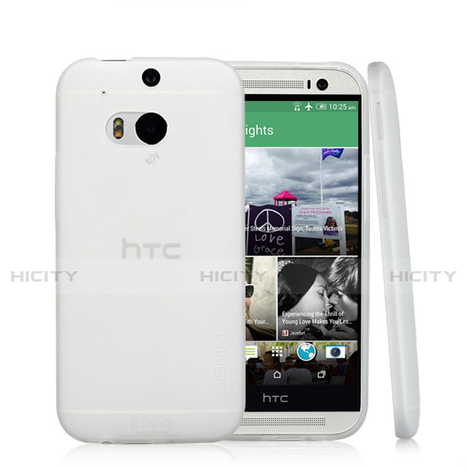 Funda Silicona Ultrafina Transparente T01 para HTC One M8 Blanco