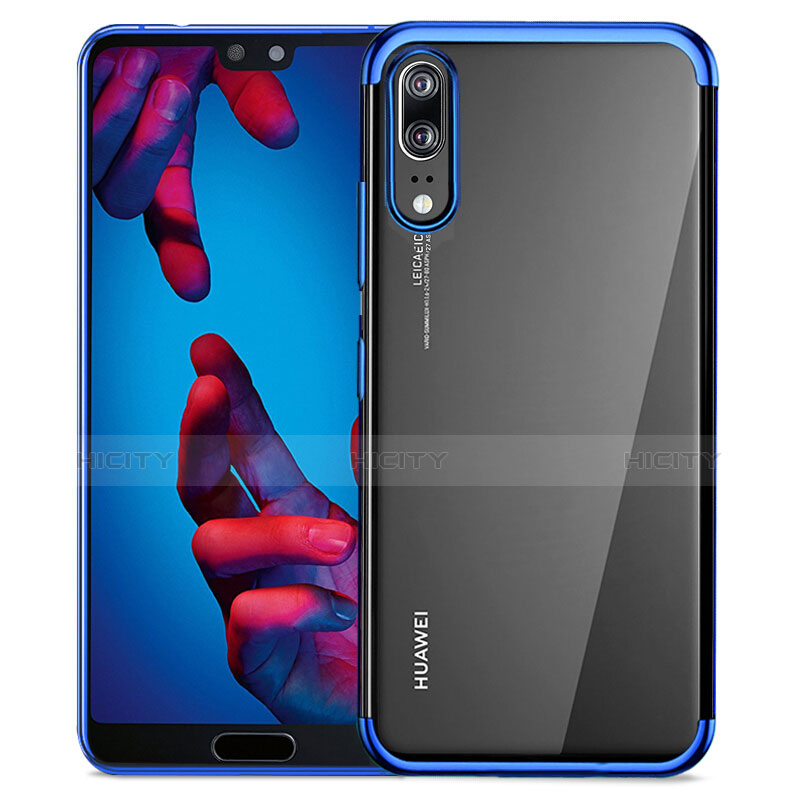 Funda Silicona Ultrafina Transparente T02 para Huawei P20 Azul