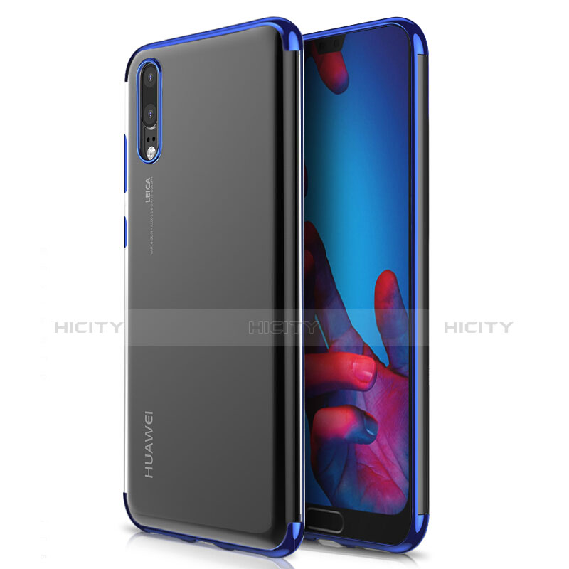 Funda Silicona Ultrafina Transparente T02 para Huawei P20 Azul