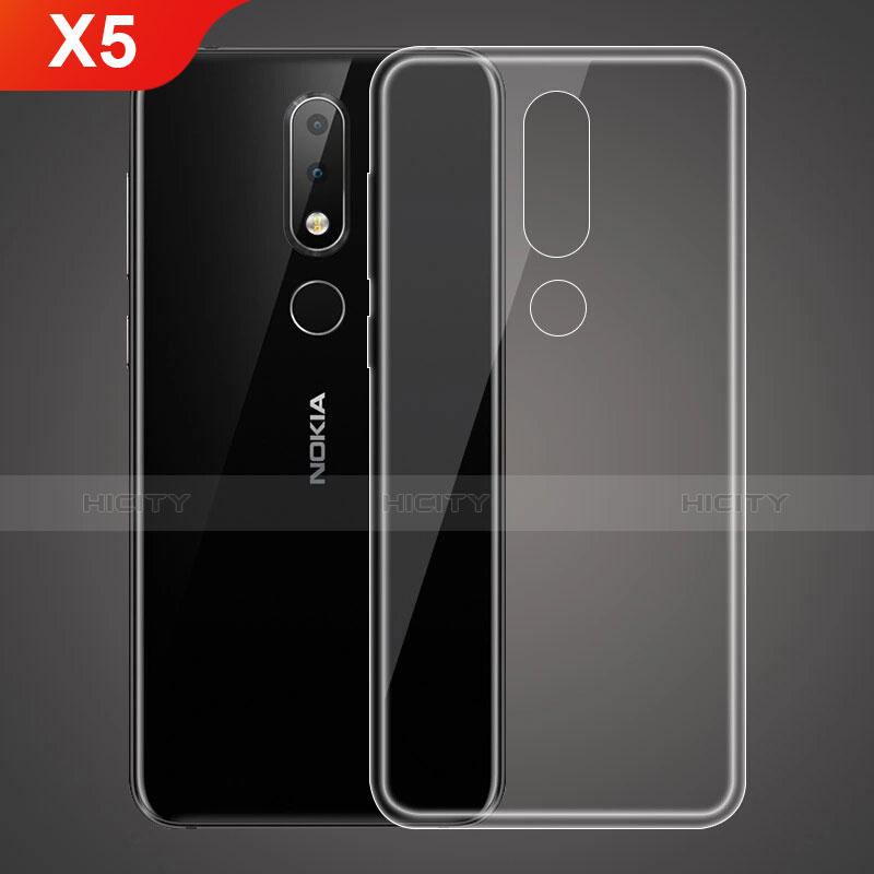 Funda Silicona Ultrafina Transparente T02 para Nokia X5 Claro