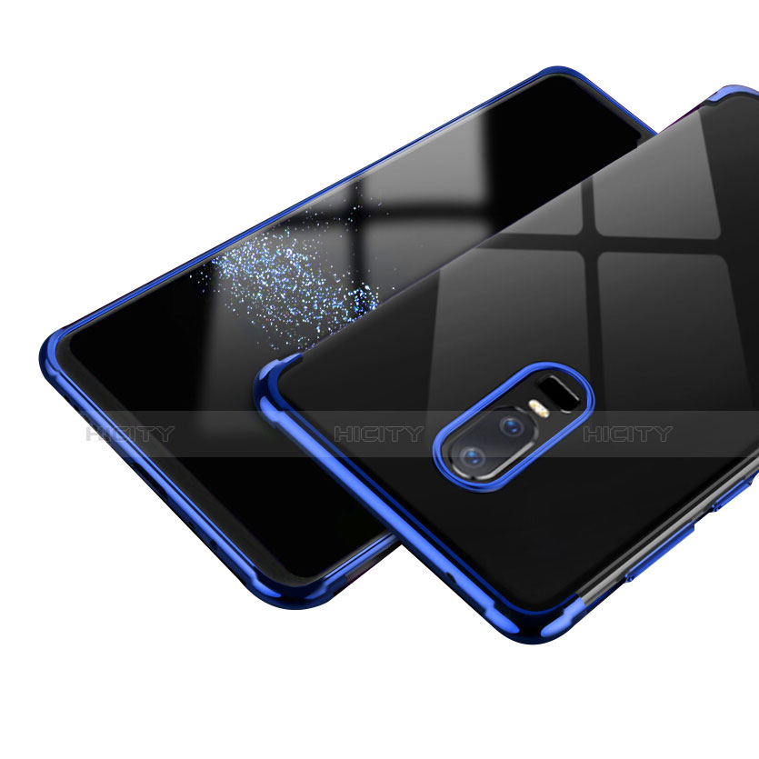 Funda Silicona Ultrafina Transparente T02 para OnePlus 6 Azul