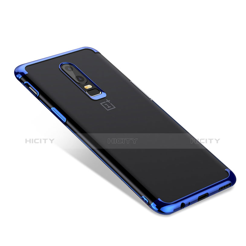 Funda Silicona Ultrafina Transparente T02 para OnePlus 6 Azul