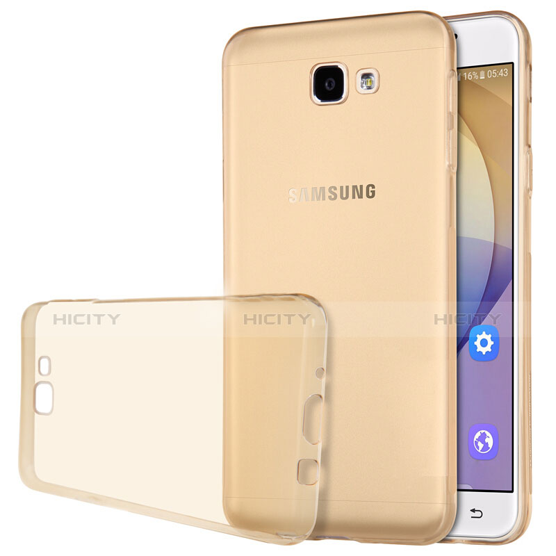 Funda Silicona Ultrafina Transparente T02 para Samsung Galaxy On7 (2016) G6100 Oro