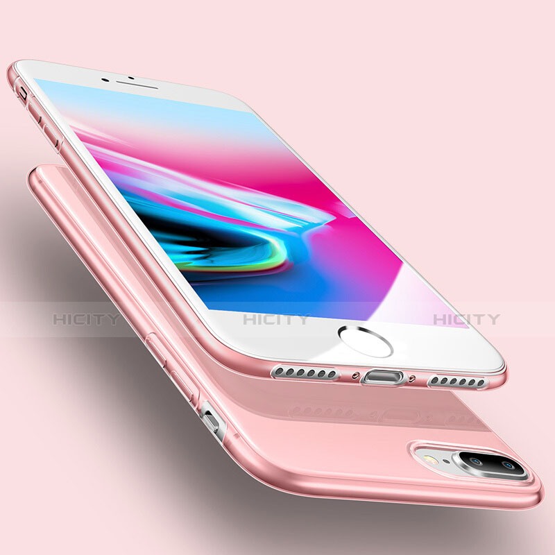 Funda Silicona Ultrafina Transparente T03 para Apple iPhone 7 Plus Rosa