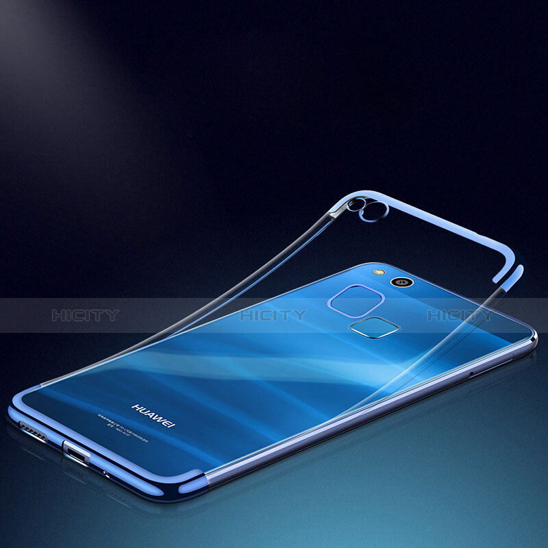 Funda Silicona Ultrafina Transparente T04 para Huawei P8 Lite (2017) Azul