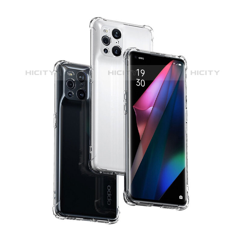 Funda Silicona Ultrafina Transparente T04 para Oppo Find X3 Pro 5G Claro