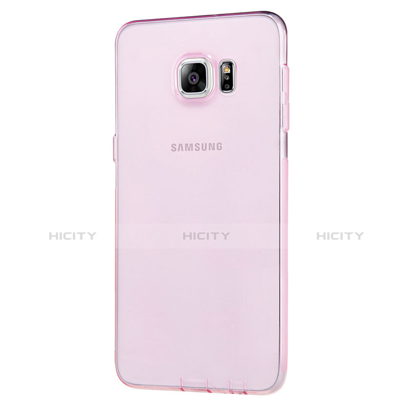 Funda Silicona Ultrafina Transparente T04 para Samsung Galaxy S6 Edge+ Plus SM-G928F Rosa