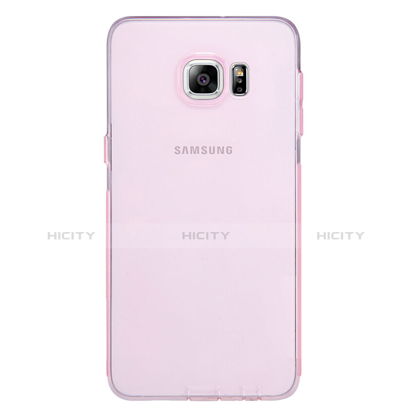 Funda Silicona Ultrafina Transparente T04 para Samsung Galaxy S6 Edge+ Plus SM-G928F Rosa