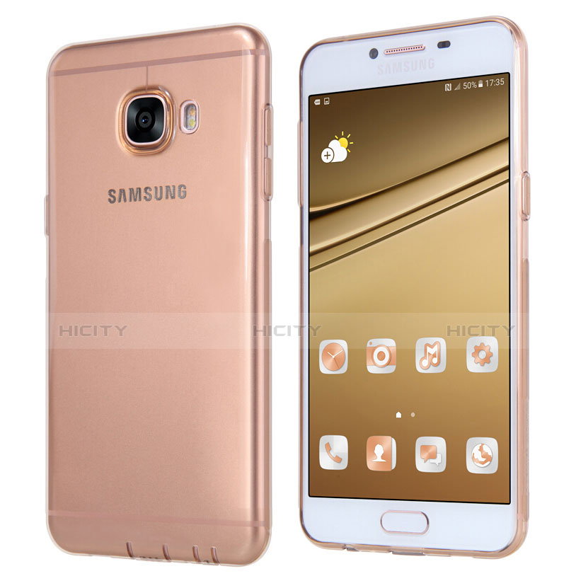 Funda Silicona Ultrafina Transparente T06 para Samsung Galaxy C5 SM-C5000 Oro