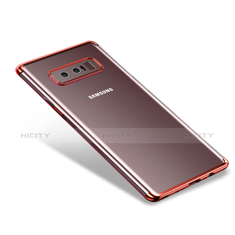 Funda Silicona Ultrafina Transparente T06 para Samsung Galaxy Note 8 Rojo