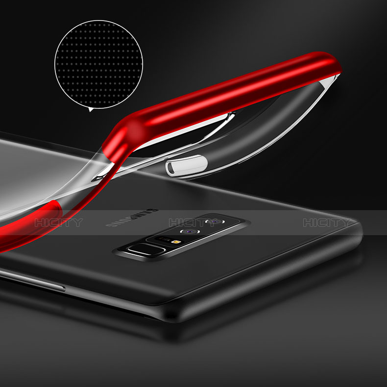 Funda Silicona Ultrafina Transparente T06 para Samsung Galaxy Note 8 Rojo