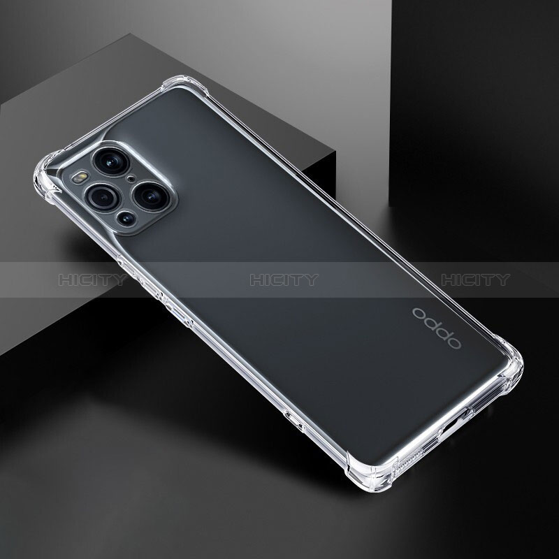 Funda Silicona Ultrafina Transparente T07 para Oppo Find X3 5G Claro