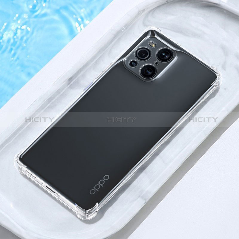 Funda Silicona Ultrafina Transparente T07 para Oppo Find X3 5G Claro