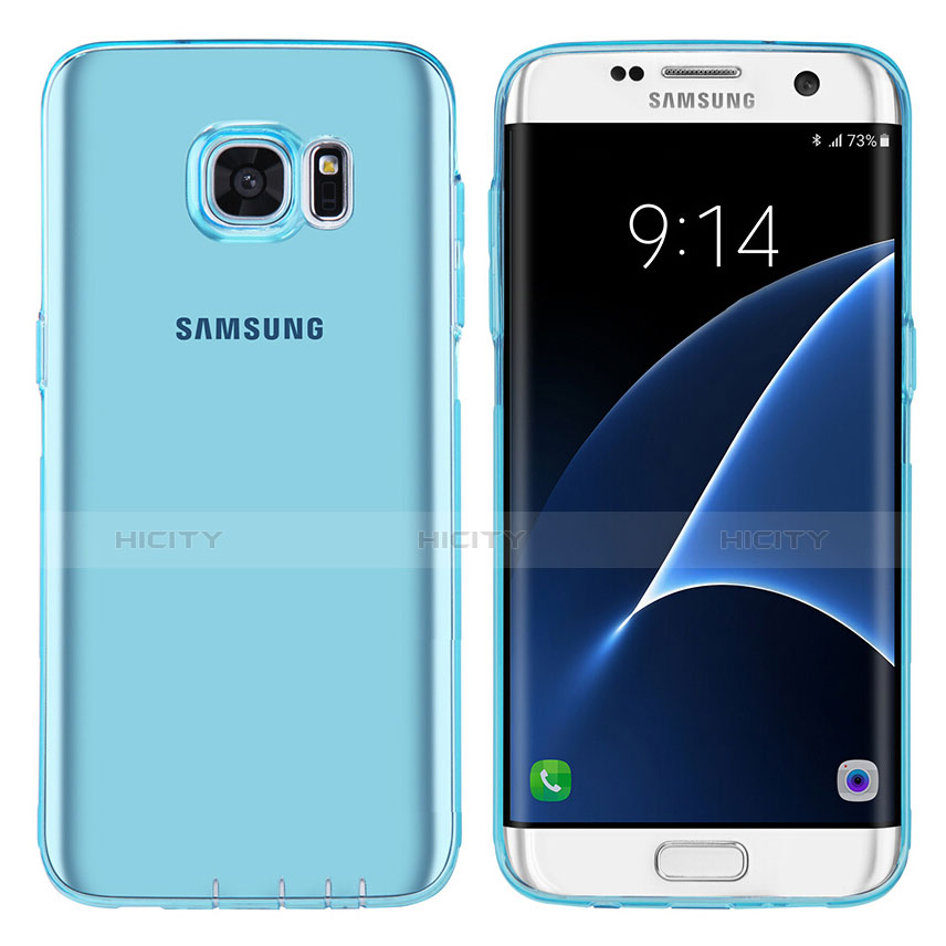 Funda Silicona Ultrafina Transparente T07 para Samsung Galaxy S7 Edge G935F Azul