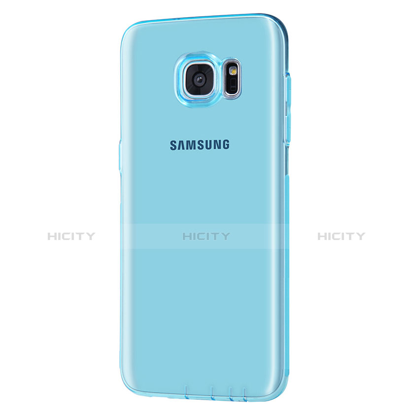 Funda Silicona Ultrafina Transparente T07 para Samsung Galaxy S7 Edge G935F Azul