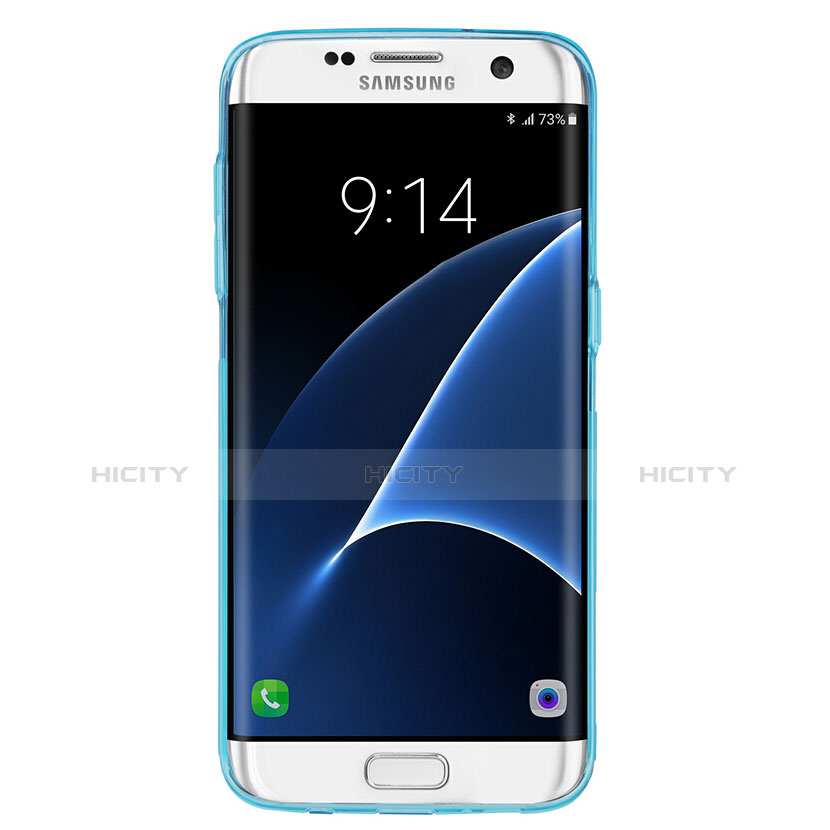 Funda Silicona Ultrafina Transparente T07 para Samsung Galaxy S7 Edge G935F Azul