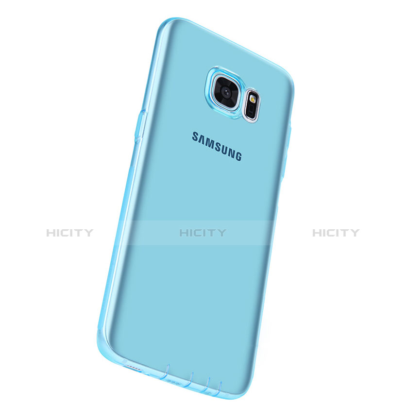 Funda Silicona Ultrafina Transparente T07 para Samsung Galaxy S7 Edge G935F Azul