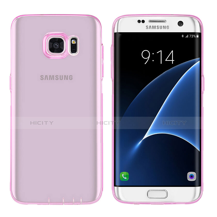 Funda Silicona Ultrafina Transparente T07 para Samsung Galaxy S7 Edge G935F Rosa