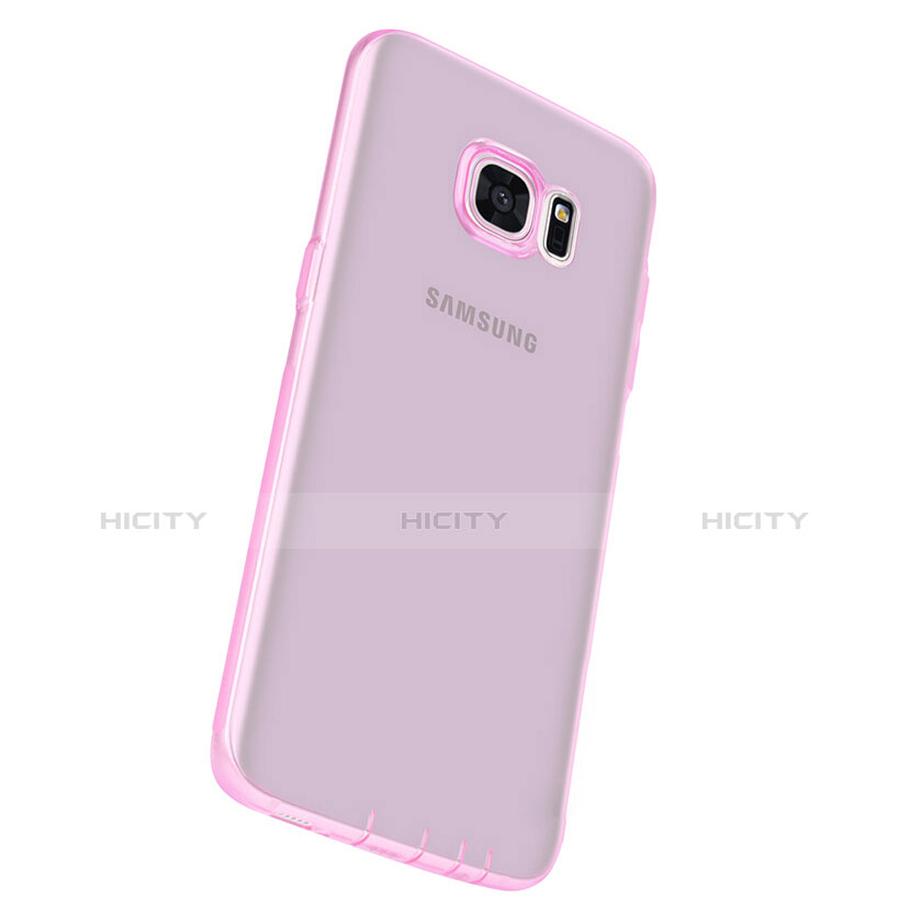 Funda Silicona Ultrafina Transparente T07 para Samsung Galaxy S7 Edge G935F Rosa