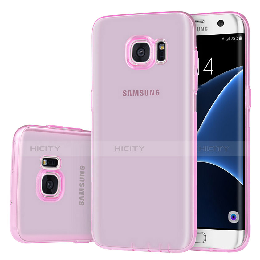 Funda Silicona Ultrafina Transparente T07 para Samsung Galaxy S7 Edge G935F Rosa