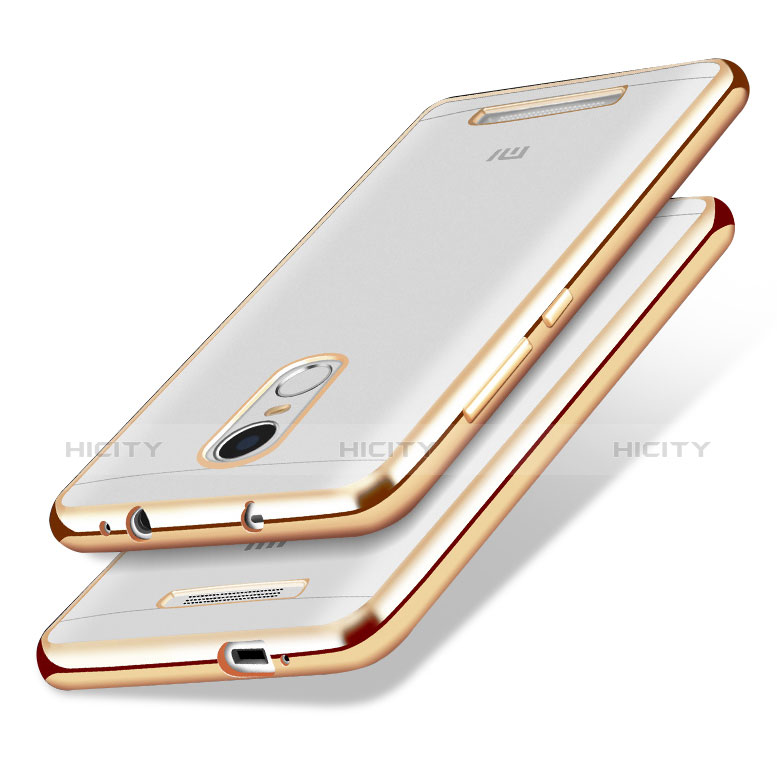 Funda Silicona Ultrafina Transparente T10 para Xiaomi Redmi Note 3 MediaTek Oro