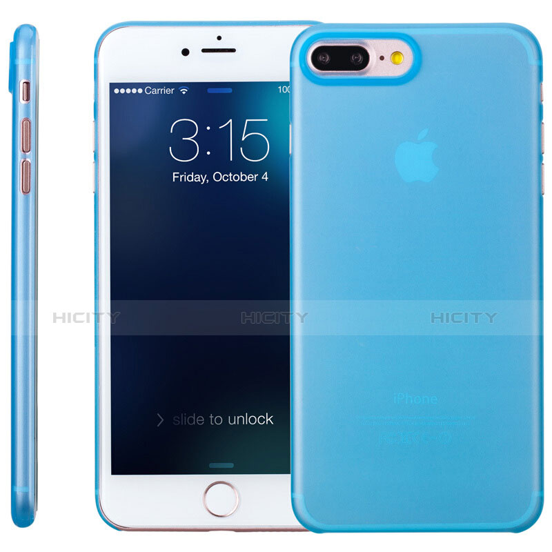 Funda Silicona Ultrafina Transparente T11 para Apple iPhone 7 Plus Azul