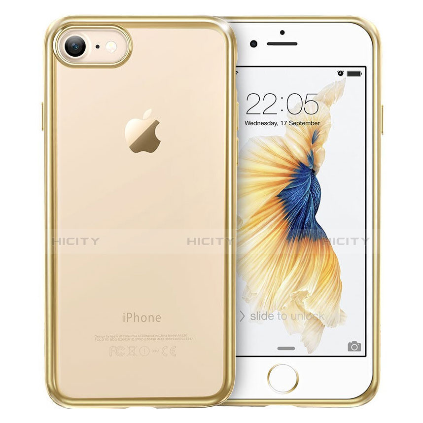 Funda Silicona Ultrafina Transparente T18 para Apple iPhone 7 Oro