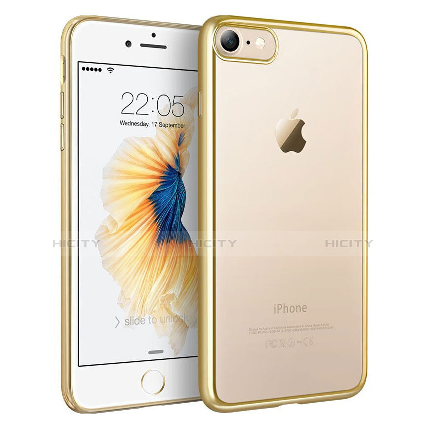 Funda Silicona Ultrafina Transparente T18 para Apple iPhone 7 Oro